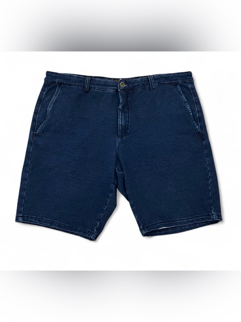 Thomas Dean Men’s Natural‎ Indigo Stretch Cotton Flat Front 9” Shorts Blue 38